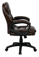 Office Star Products - Faux Leather Manager's Chair - Chocolate - Left View