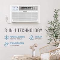 Keystone - Energy Star 10,000 BTU 115V Through-the-Wall Air Conditioner with Follow Me LCD Remote... - Left View
