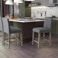 CorLiving - Laura Fabric Counter Height Barstool - Gray - Left View