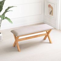 Costway - Upholstered Entryway Bench with Thick Padded Seat End of Bed Bench for Bedroom - Grey +... - Left View