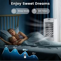 Costway Evaporative Air Cooler Fan Portable Oscillating Swamp with 3 Speeds Modes Remote - White - Left View
