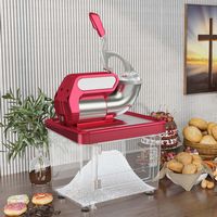 Costway 660 lb/H Commercial Ice Crusher with Dual Blades Safety On/Off Switch for Home - Red - Left View