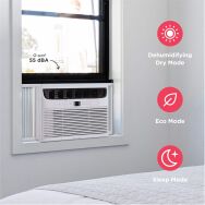 Frigidaire - 115V 12,000 BTU 550 Sq. Ft. Smart Window Air Conditioner with Remote - White - Left View