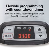 Hamilton Beach - 8 Quart Programmable Set & Forget Slow Cooker - Stainless Steel - Left View