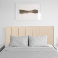 CorLiving - Helena Channel Tufted Velvet Full/Double Headboard - Cream - Left View