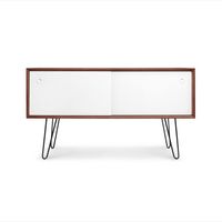 Burrow - Carta Mid Century Modern Credenza - Walnut - Left View