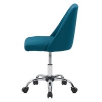 CorLiving - Marlowe Upholstered Armless Task Chair - Dark Blue - Left View