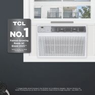 TCL - 350 Sq. Ft. 8,000 BTU Smart Window Air Conditioner - White - Left View