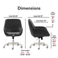 Finch - Forester Modern Bonded Leather Office Chair - Gray/Charcoal - Left View