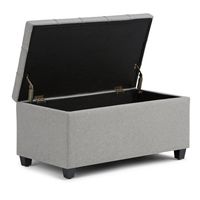 Simpli Home - Sienna Storage Ottoman Bench - Dove Gray - Left View