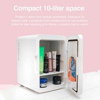 Cooluli Glow Beauty 10L Mini Fridge with Mirror LED - White - Left View