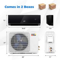 Costway 12000 BTU Wifi Enabled Mini Split Air Conditioner & Heater with Heat Pump Black - Black +... - Left View