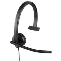 Logitech - H570e Mono Wired Over-ear Headset - Black - Left View