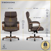 Finch - Neo Two Retro-Modern Mid-Back Office Chair - Brown - Left View