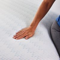 Serta - Soothing Cool 3-Inch Gel Memory Foam Mattress Topper Twin - Blue - Left View