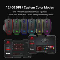 REDRAGON - M901-K-2 Wired MMO Gaming Mouse, 12400 DPI, RGB, 19 Programmable Buttons, Weight Tunin... - Left View