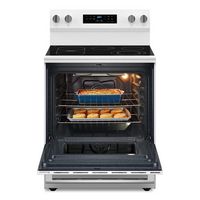 Maytag - 30-Inch Wide Electric Range With No Preheat Air Fry and Air Baking - 5.3 cu. ft. - White - Left View