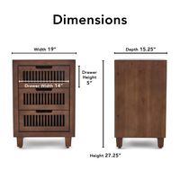 Adore Decor - Sawyer 3-Drawer Cabinet - Brown - Left View