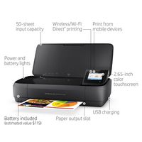 HP - OfficeJet 250 Mobile Wireless All-In-One Inkjet Printer - Black - Left View