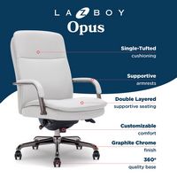 La-Z-Boy - Opus Executive Mid-Back Bonded Leather Office Chair - Gray and Graphite - Left View