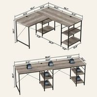 Bestier 55inch Gaming Desk L-shaped Desk Office Computer Desk - Gray - Left View