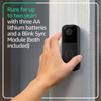 Blink - Video Doorbell - Head-to-toe HD view, two-year battery, simple setup, Sync Module Core in... - Left View