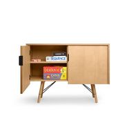 Burrow - Serif Mid Century Modern Credenza - Oak - Left View