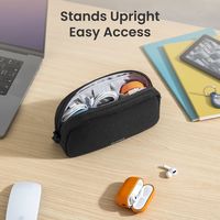 tomtoc - Light-T12 Electronic Accessory Organizer Tech Pouch Cable Bag Travel Case for Cords, Cab... - Left View