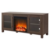 Camden&Wells - Quincy Log Fireplace TV Stand for Most TVs up to 65