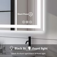 Bestier 20 x 28 Inches Tempered Glass LED Bathroom Mirror with Anti-Fog & 3-Modes Dimmable Lighti... - Left View