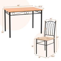 Costway 5 PCS Dining Set Wood Metal 30