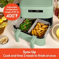 Bella - 4-qt. TriZone Air Fryer - Seaglass - Left View