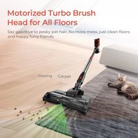 JIGOO - C200 Lightweight Stick Vacuum for Carpet, Hard Floor and Pet Hair - Gray - Left View