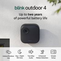 Blink - Outdoor 4 2-Camera Wireless 1080p Security System with Up to Two-year Battery Life - Black - Left View