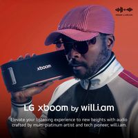 LG - xboom Bounce Portable Bluetooth Speaker - Black - Left View