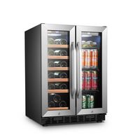 Lanbo - Freestanding/Built-In 23.4'' width 18 Bottle 56 Can Dual Zone Combo Wine and Beverage Coo... - Left View