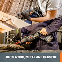 WORX - Nitro 20V Cordless Brushless Reciprocating Saw (1 x 4.0 Ah Battery and 1 x Charger Include... - Left View