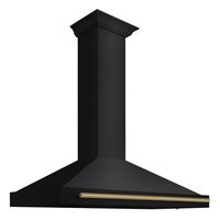 ZLINE - 48 inches - Convertible & Externally Vented - Wall Range Hood - Black stainless steel - Left View