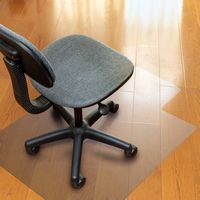 Floortex - Basic Lipped Vinyl Chair Mat for Hard Floors 36 x 48 inches - Clear - Left View