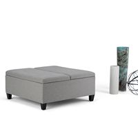 Simpli Home - Ellis Coffee Table Storage Ottoman - Dove Grey - Left View