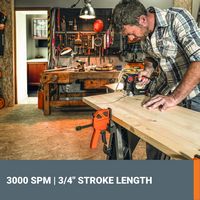 WORX - Axis 20V Cordless Brushless Reciprocating & Jig Saw (1 x Battery & 1 x Charger Included) -... - Left View