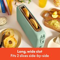 Bella - Fits-anywhere Kitchenware: 2-Slice Slim Toaster - Seaglass - Left View