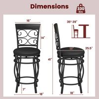 Costway Set of 4 Vintage Metal Swivel Bar Stools 26