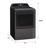 GE Profile - 7.4 Cu. Ft. Smart Electric Dryer with Steam, Sanitize Cycle and Sensor Dry - Gray - Left View