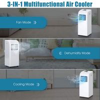 Costway Ashrae 8000 BTU Portable Air Conditioner Cools up to 200 sq.ft & Dehumidifier Function Re... - Left View