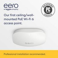 eero - PoE 6 AX3000 Dual-Band Ceiling/Wall-Mountable Access Point - White - Left View