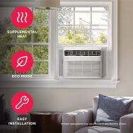 Frigidaire - 115V 23,000 BTU 1,600 Sq. Ft. Smart Window Air Conditioner with 16,000 BTU Supplemen... - Left View