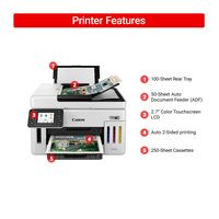 Canon - Megatank GX6120 Wireless All-In-One SuperTank Inkjet Printer - White - Left View