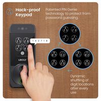 Lockly - Visage Smart Lock Wi-Fi Deadbolt Facial/Keyway/Fingerprint - Matte Black - Left View