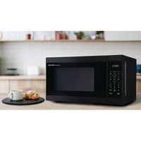 Sharp - 1.1 Cu. Ft. Countertop Microwave Oven - Black - Left View